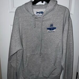 Gray Hoodie with Blue Logo